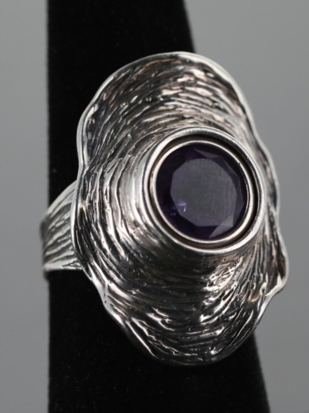 Hagit Gorali Amethyst & Sterling Silver Ring Size 6.5